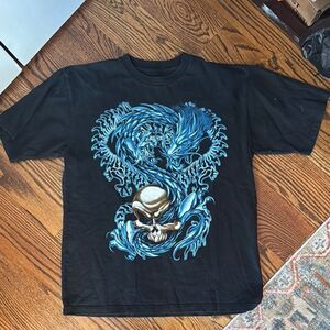 Vintage Thunder Plus Graphic Skull and Dragon Tee - M
